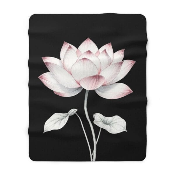 Lotus Flower Sherpa Fleece Blanket - Cozy Floral Design for Relaxation - Imagen 5
