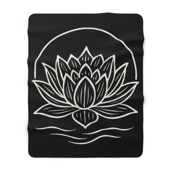 Lotus Blossom Sherpa Fleece Blanket - Cozy Meditation Throw for Relaxation & Mindfulness - Imagen 5